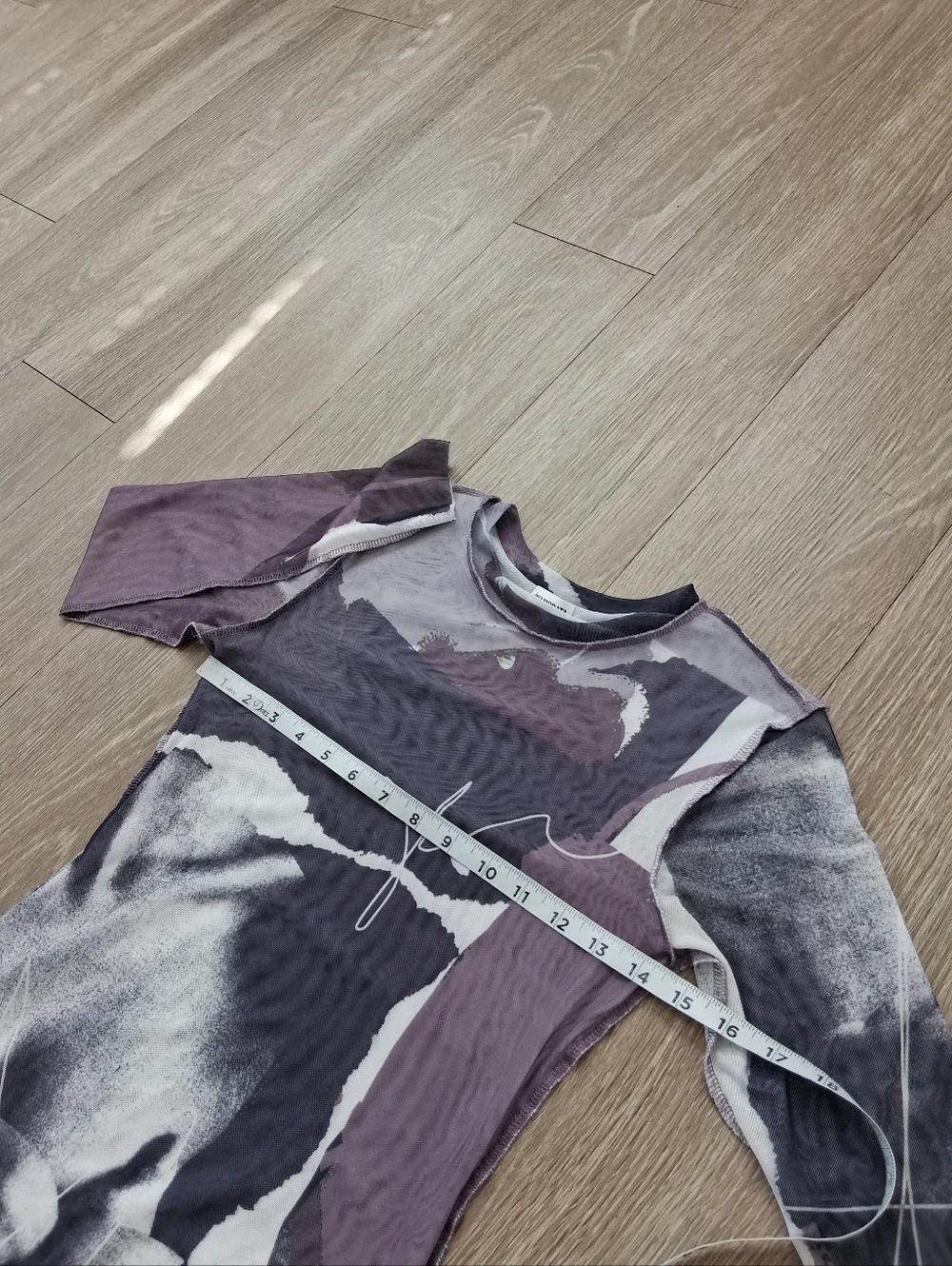 Inamorata Vita Mini Dress Mesh Purple Abstract - Picture 8 of 14